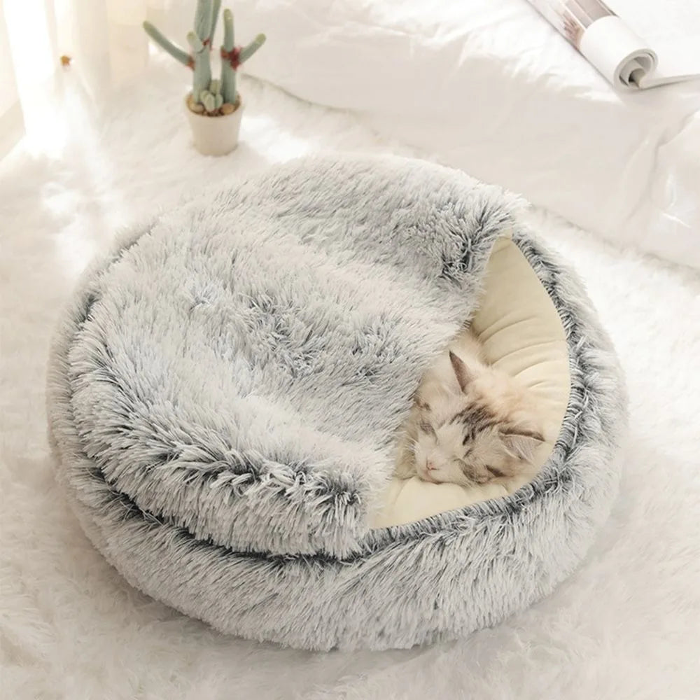 Cozy Cat Cave Sleep Nest - Round Washable Cat Bed