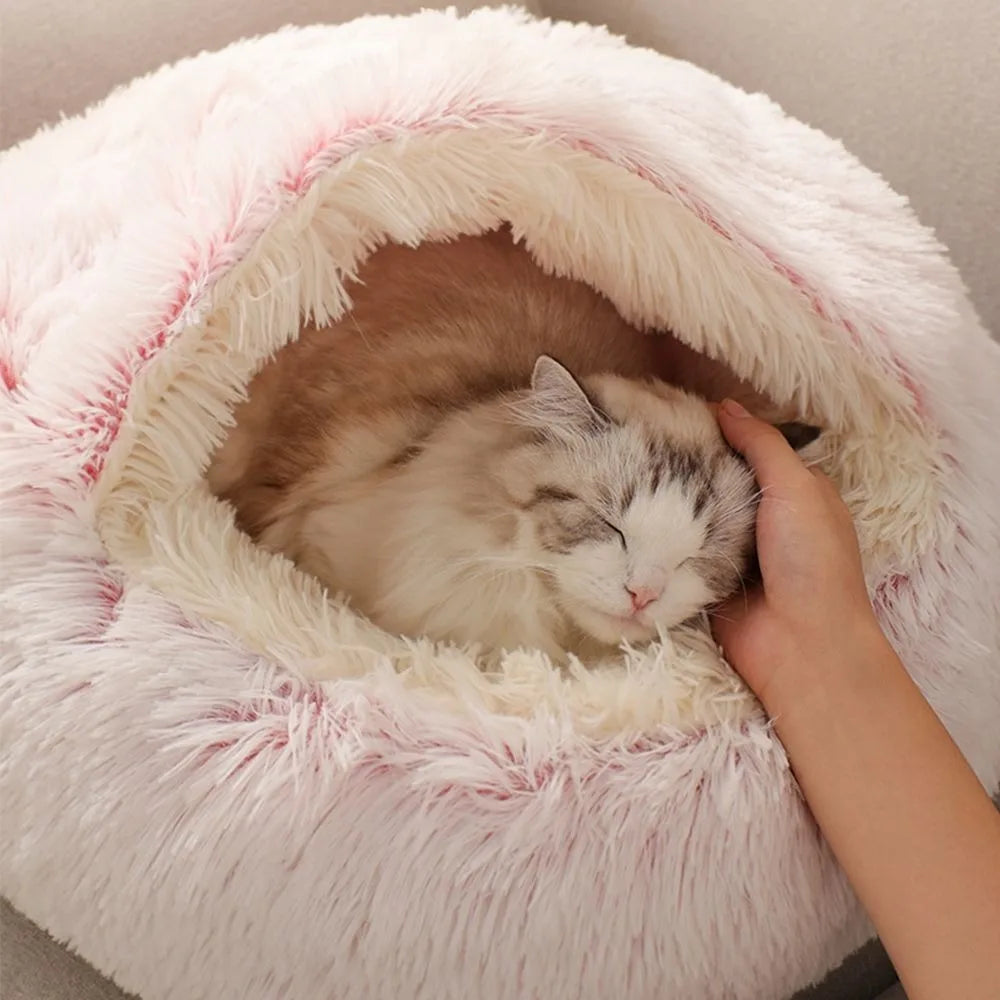 Cozy Cat Cave Sleep Nest - Round Washable Cat Bed