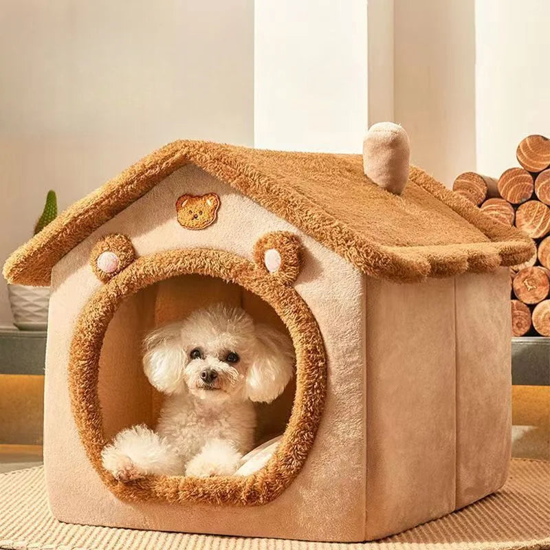 Washable Foldable Dog House & Kennel Bed - Cozy All-Season Pet Retreat