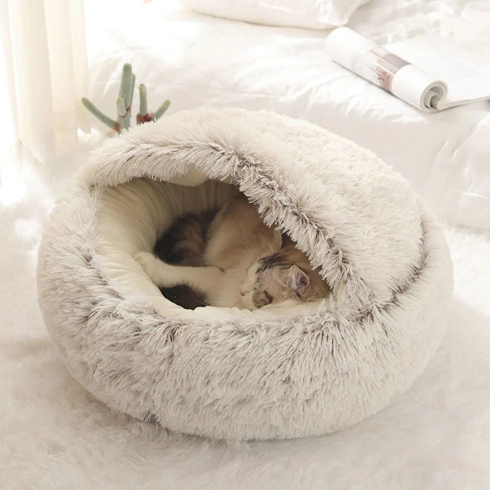 Cozy Cat Cave Sleep Nest - Round Washable Cat Bed