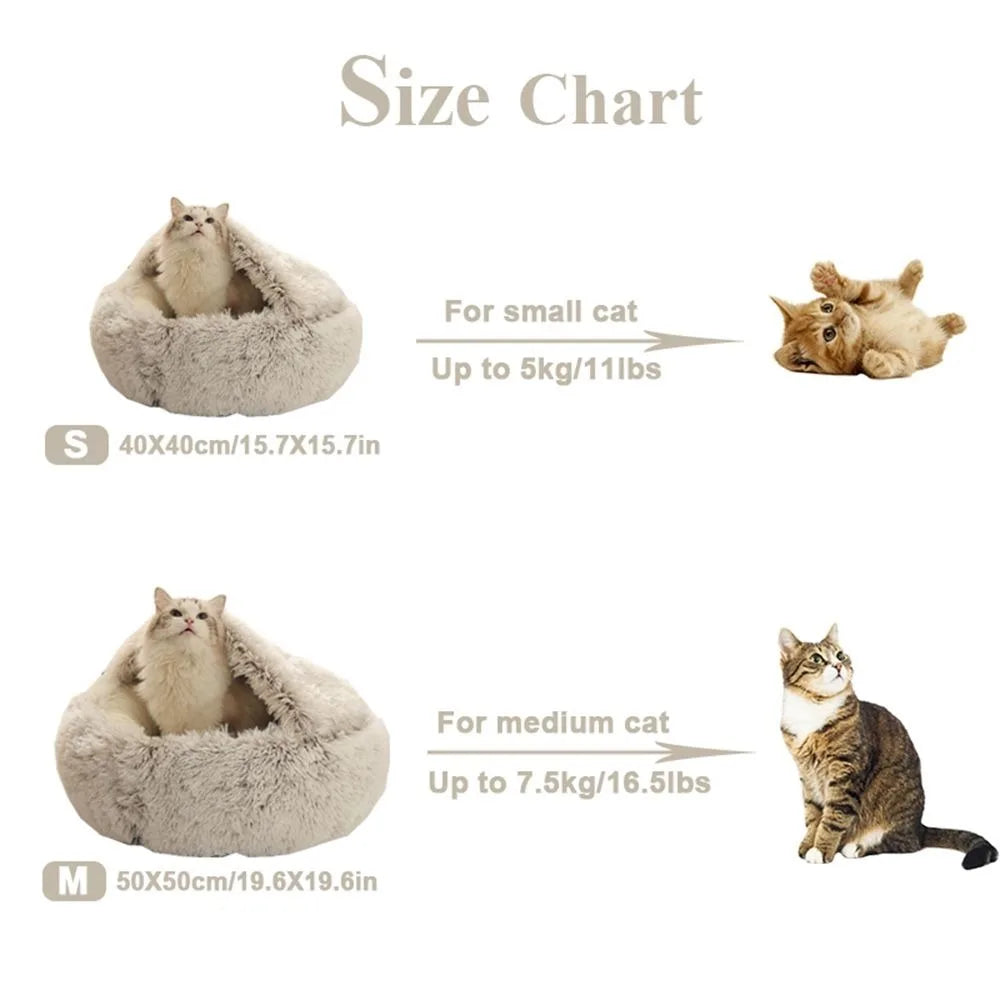 Cozy Cat Cave Sleep Nest - Round Washable Cat Bed