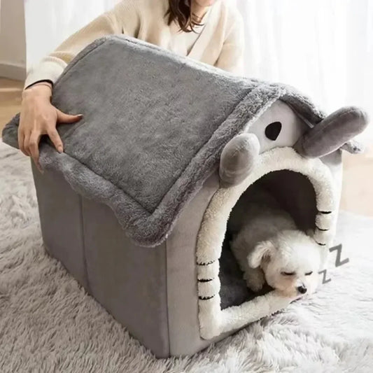 Washable Foldable Dog House & Kennel Bed - Cozy All-Season Pet Retreat