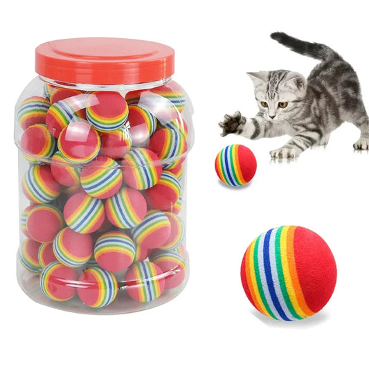 Colorful Soft Foam Rainbow Play Balls For Pet Dog and Cat Toys (10)